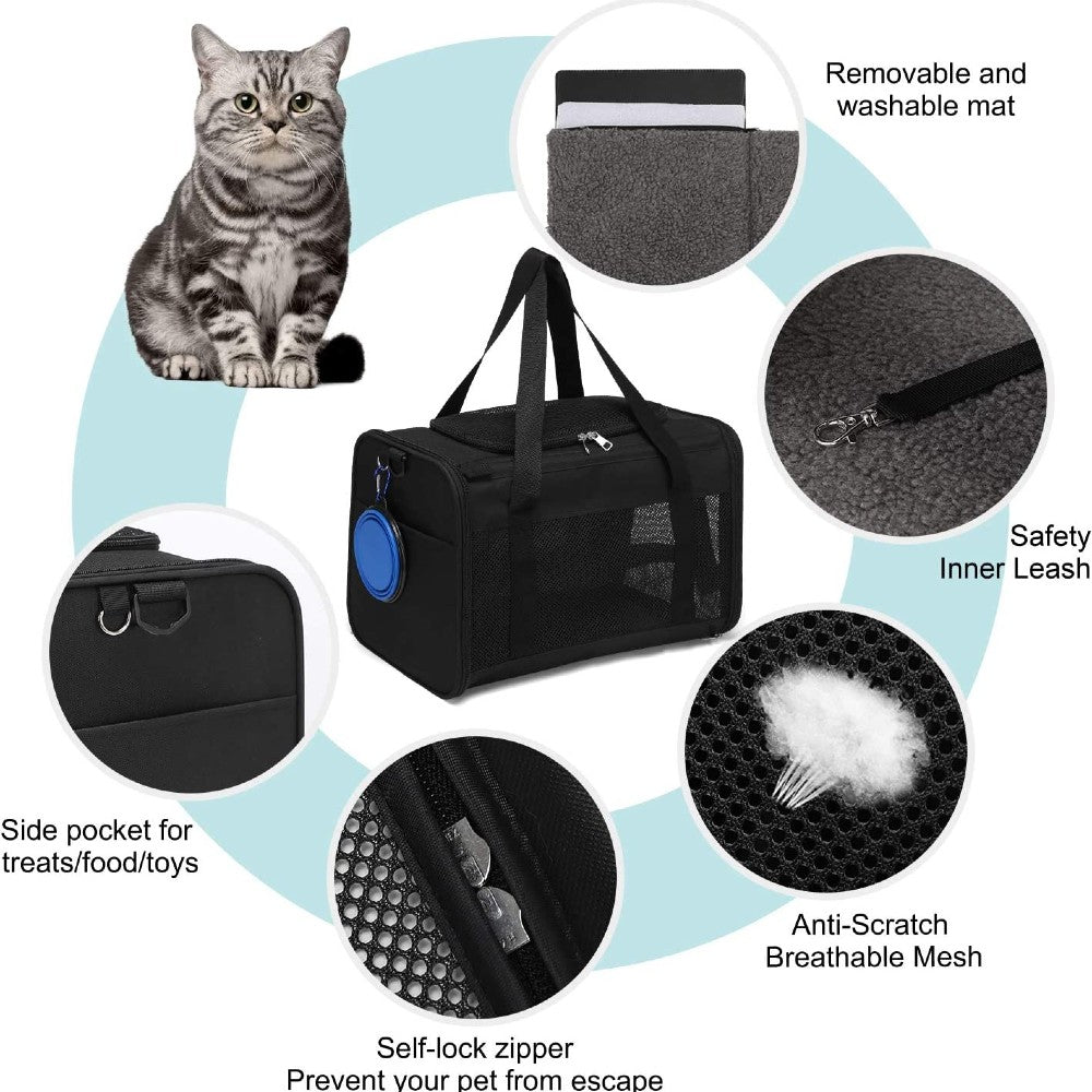 Floofi Portable Pet Carrier-M Size (Black)
