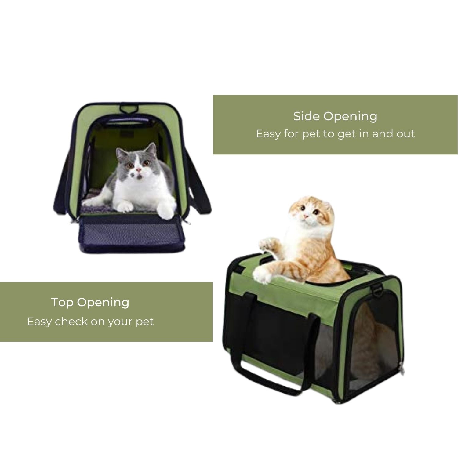 Floofi Portable Pet Carrier-L Size (Green)
