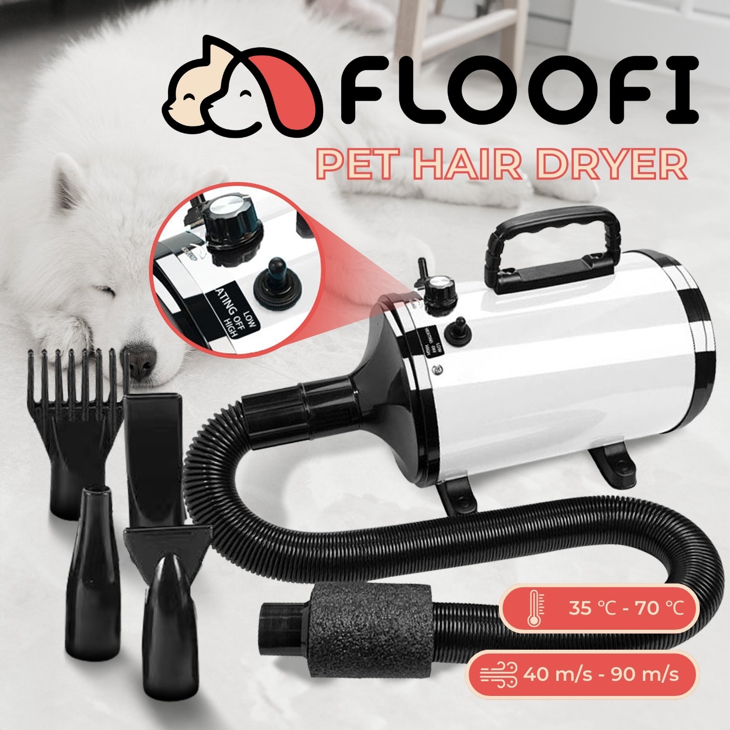 Floofi Pet Hair Dryer Advance (White)