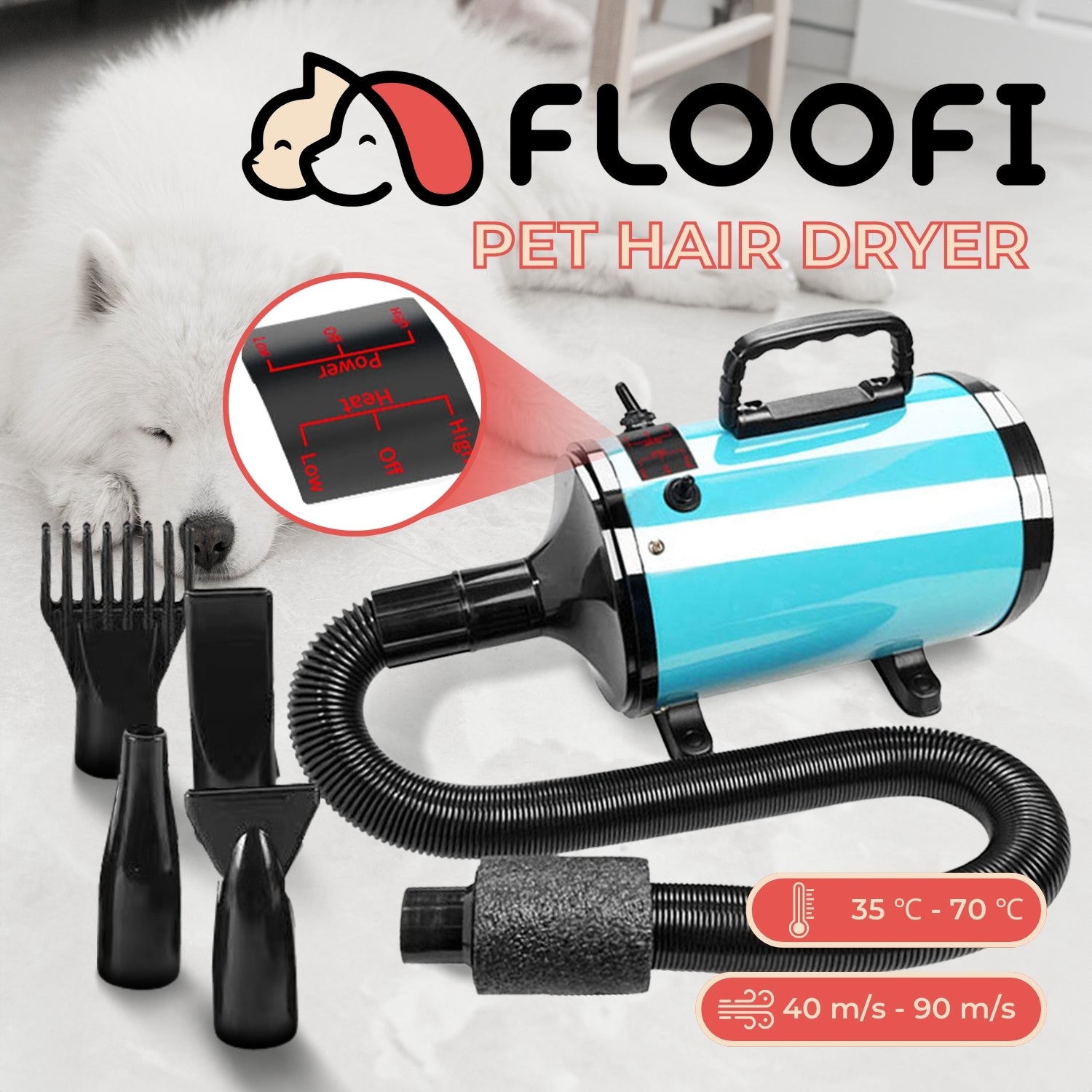 Floofi Pet Hair Dryer Basic (Blue)