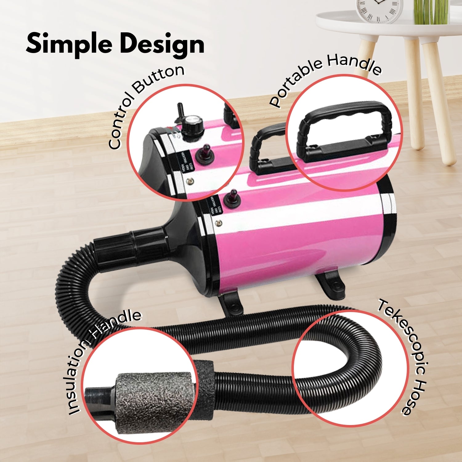 Versatile Pet Hair Dryer, Heat Protection, Low Noise - Floofi