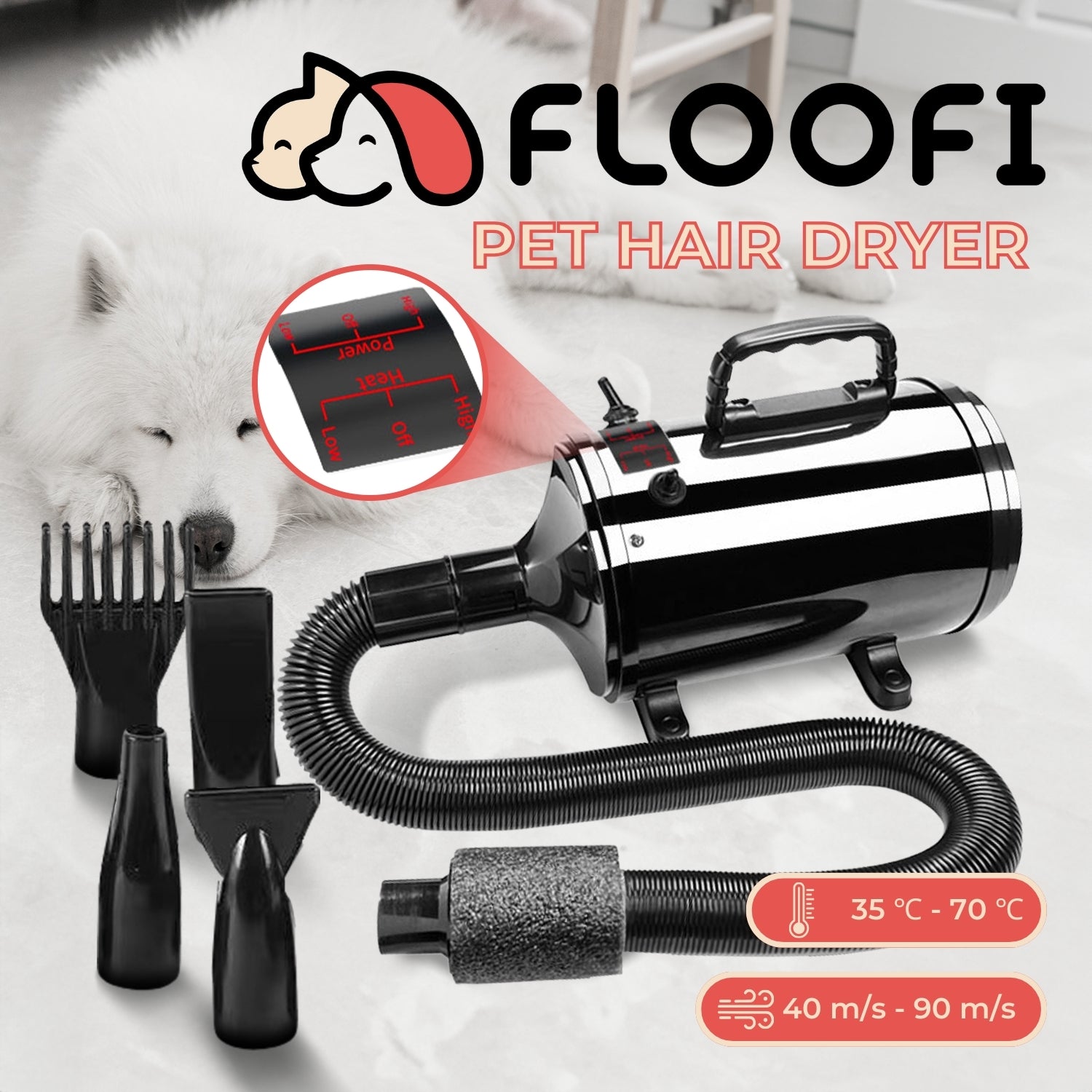 Floofi Pet Hair Dryer Basic (Black)