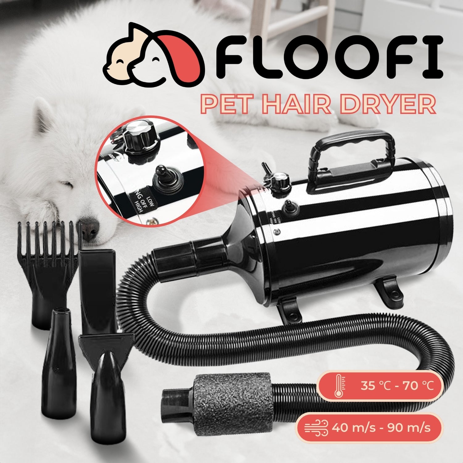 Floofi Pet Hair Dryer Advance (Black)