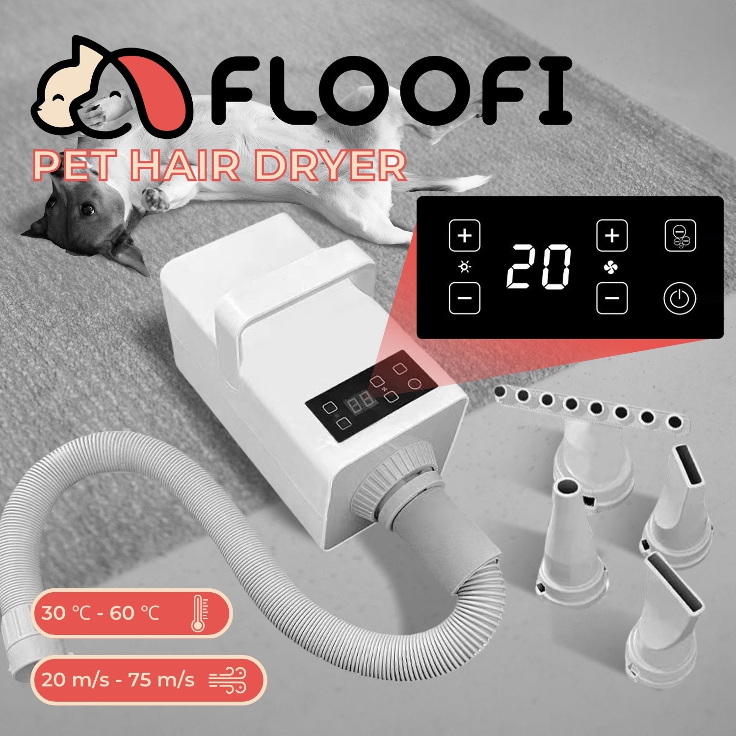 Floofi Pet Hair Dryer (White)