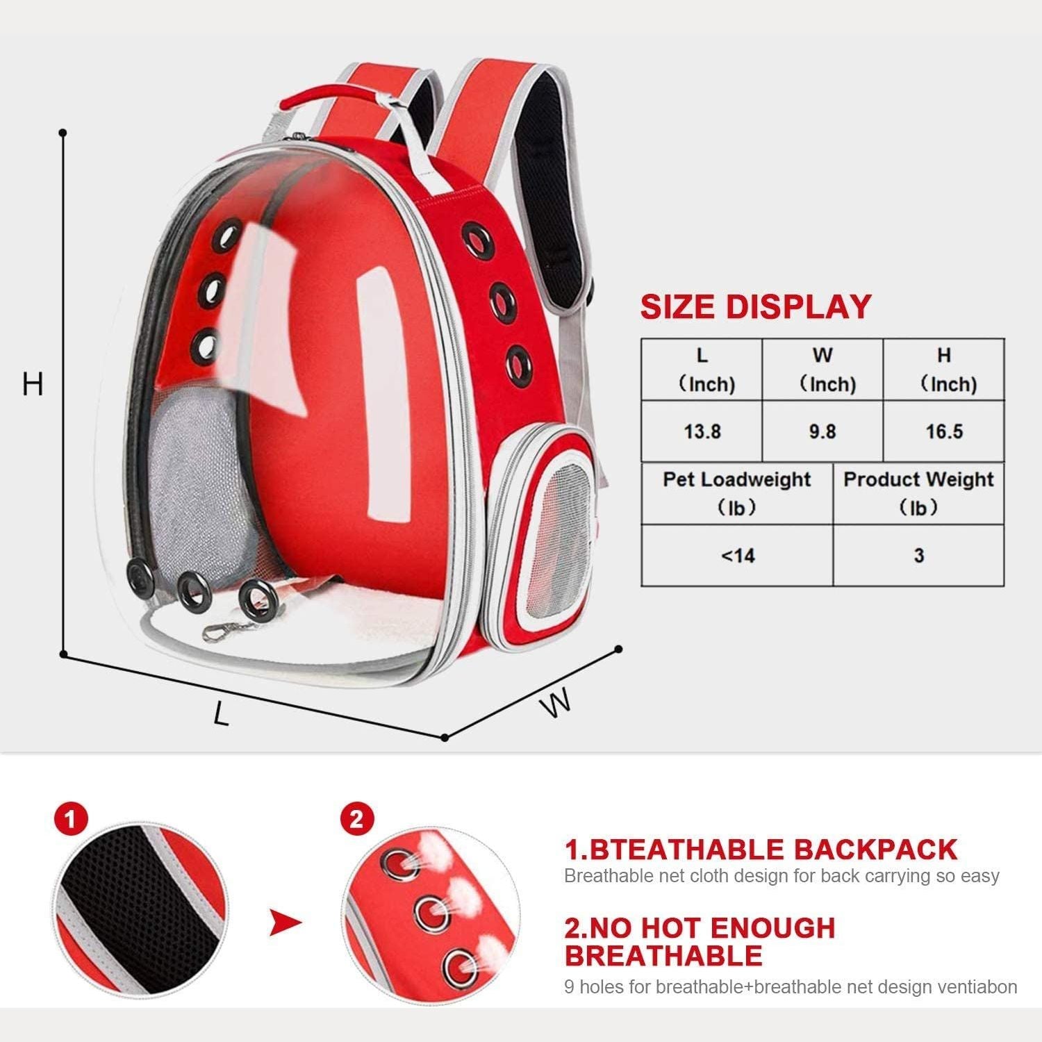 Floofi Space Capsule Backpack - Model 1 (Red)