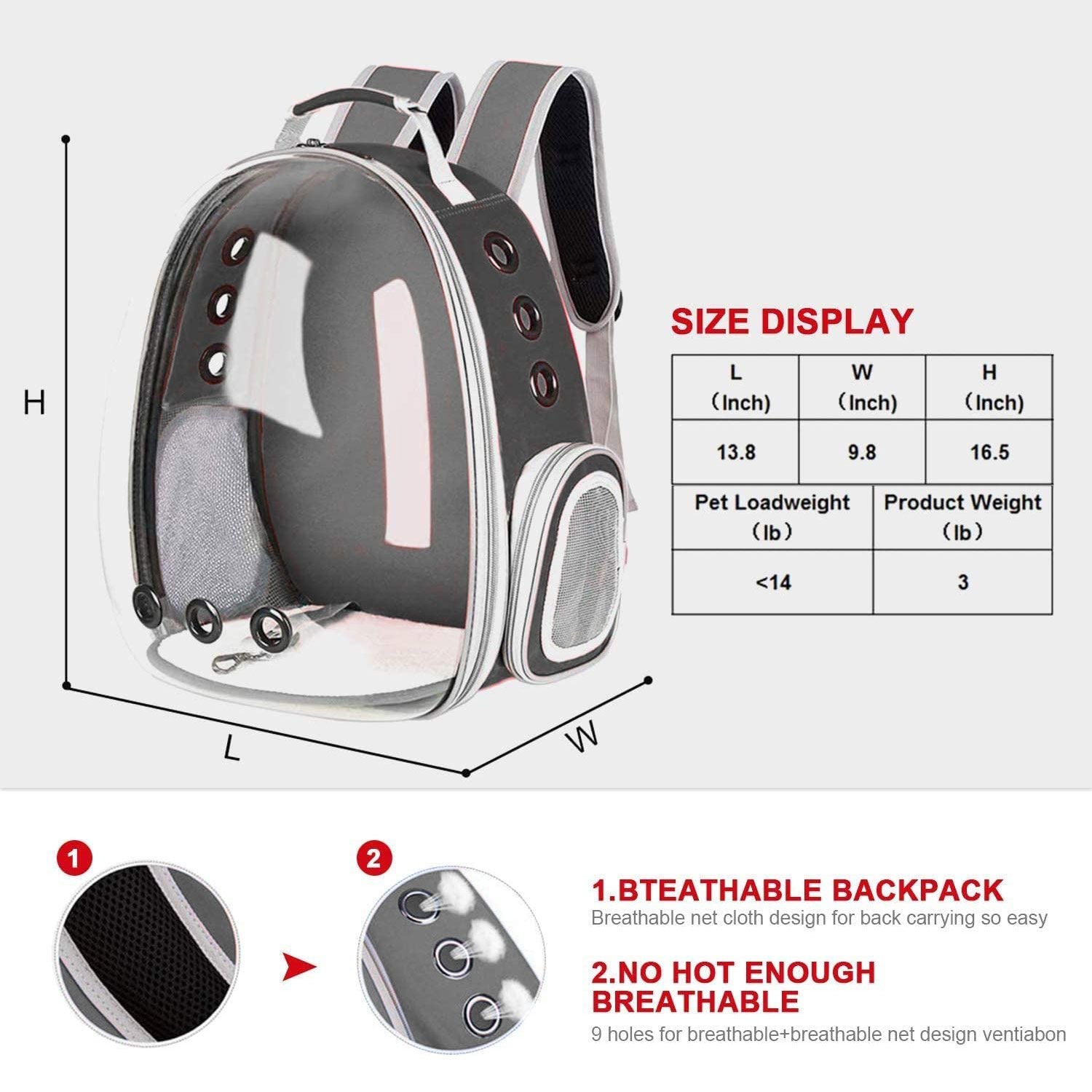 Floofi Space Capsule Backpack - Model 1 (Grey)