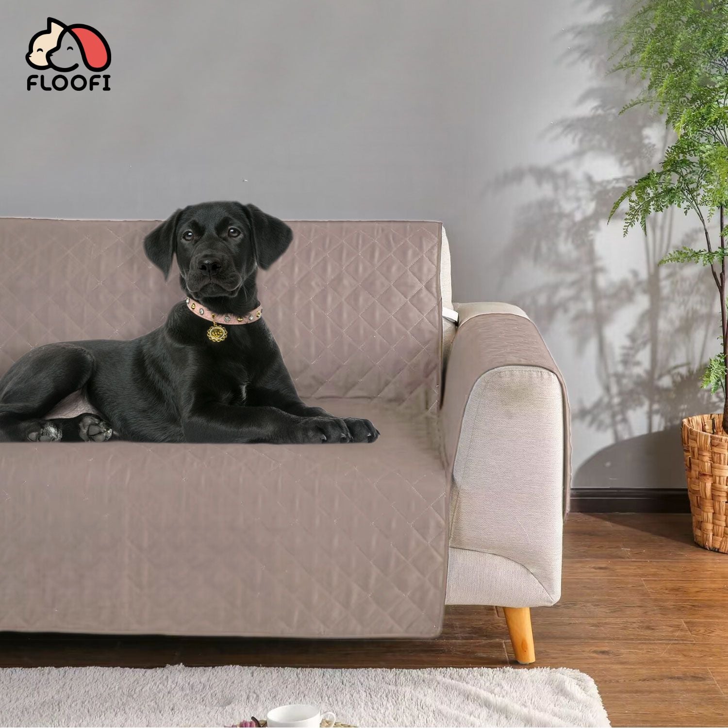 FLOOFI Pet Sofa Cover 2 Seat (Khaki)