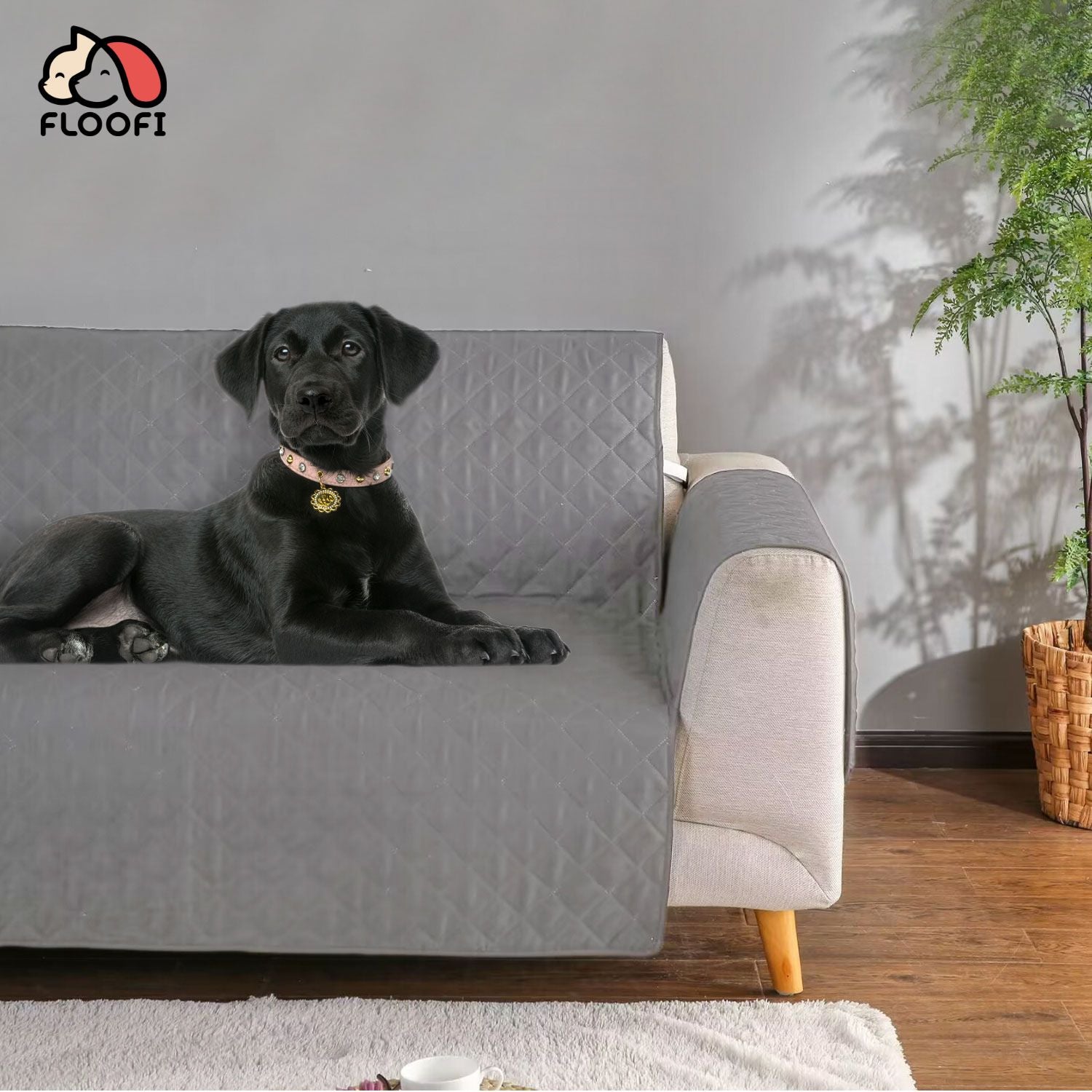 FLOOFI Pet Sofa Cover 2 Seat (Grey)