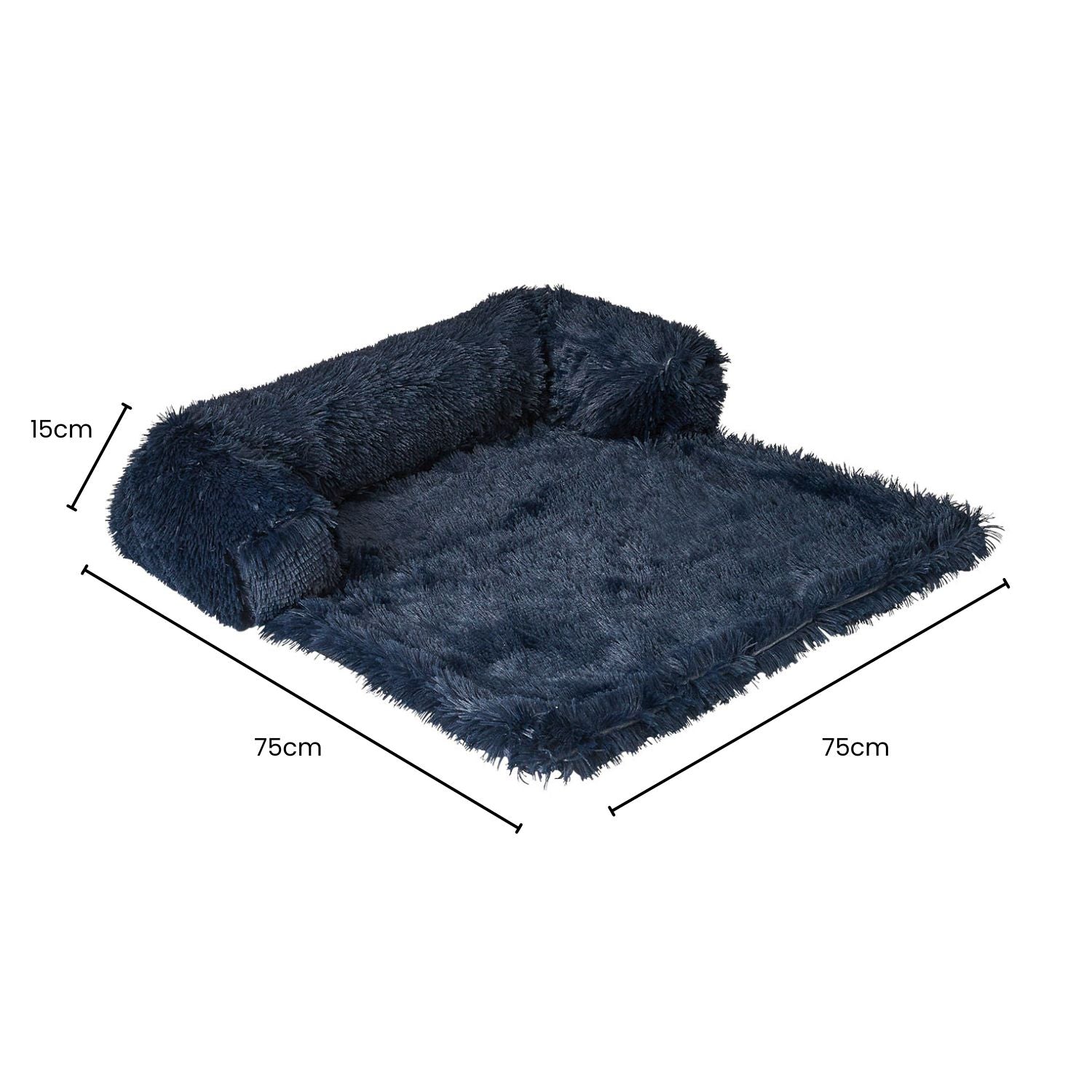 Floofi Pet Sofa Cover Soft with Bolster S Size (Dark Blue)