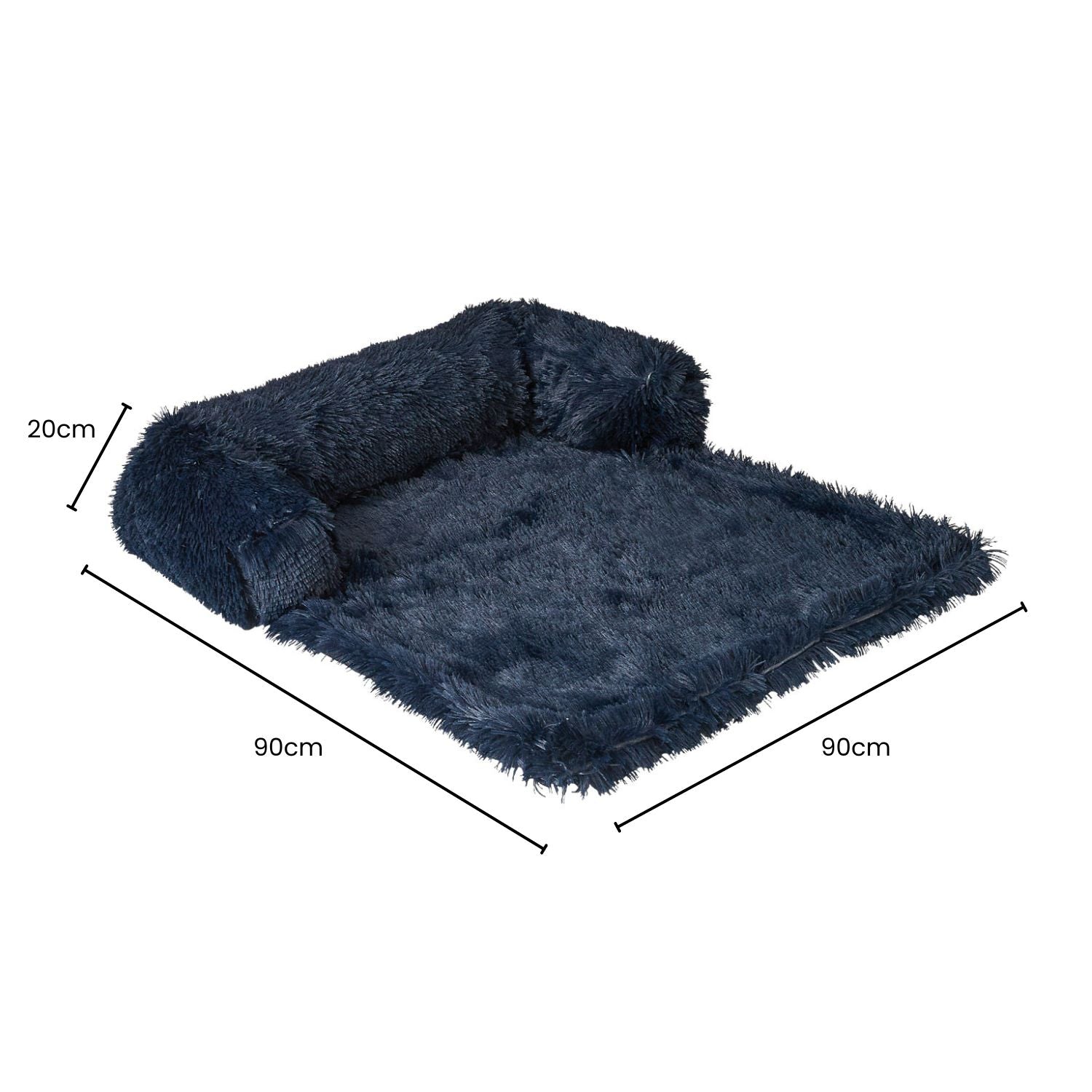 Floofi Pet Sofa Cover Soft with Bolster M Size (Dark Blue)