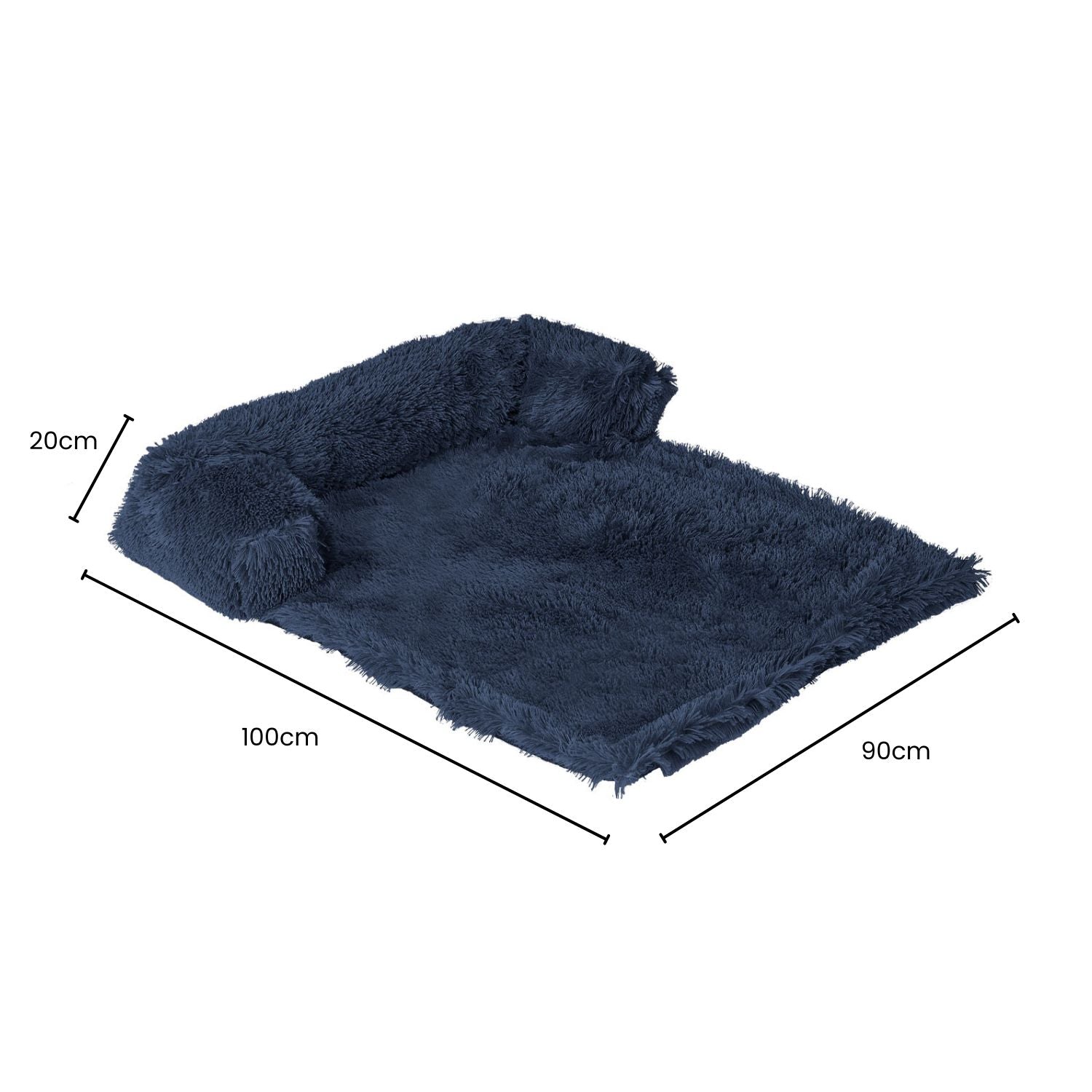 Floofi Pet Sofa Cover Soft with Bolster L Size (Dark Blue)