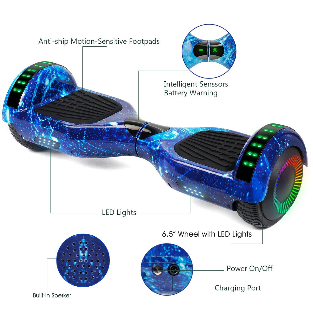 Bluetooth Hoverboard, Lithium-Ion, Anti-Slip Footpads - Funado