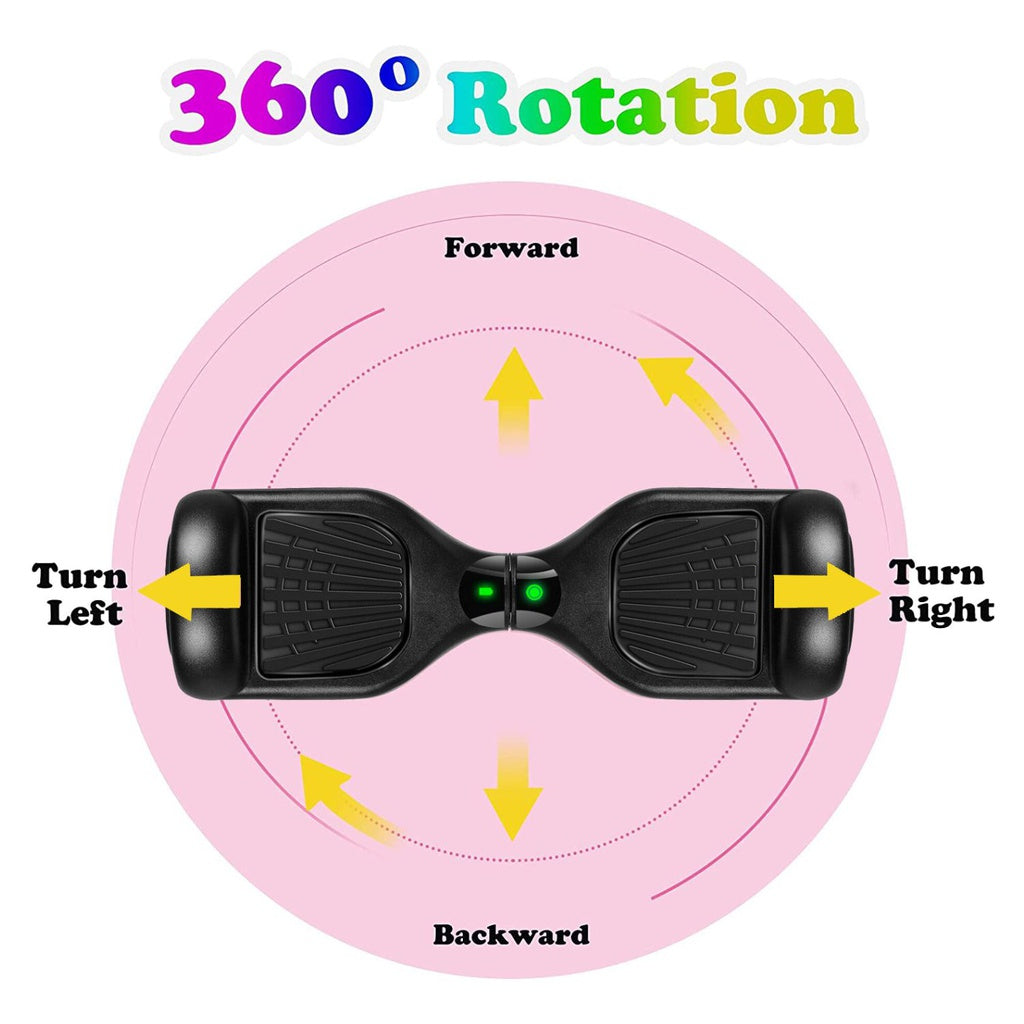 Bluetooth Hoverboard with LED Lights, Black | Funado