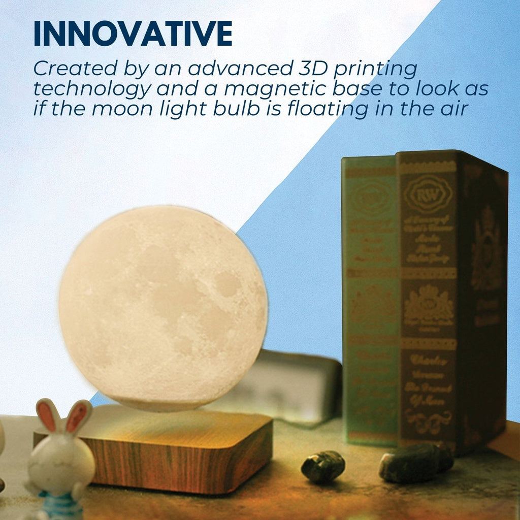 Floating 3D Moon Lamp, Wireless, Touch Control - GOMINIMO