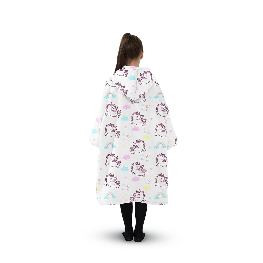 Comfy Kids Unicorn Hoodie Blanket, Large Pockets, GOMINIMO