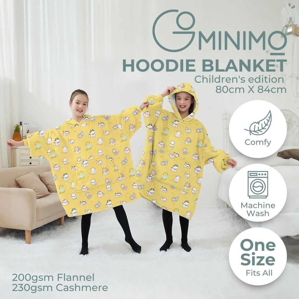 Warm Flannel Sherpa Hoodie Blanket for Kids - Gominimo