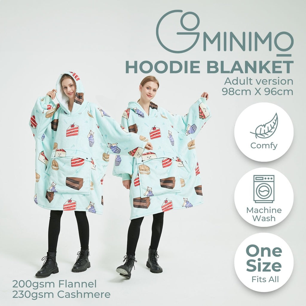 Cozy Sherpa Fleece Hoodie Blanket with Pockets – Gominimo