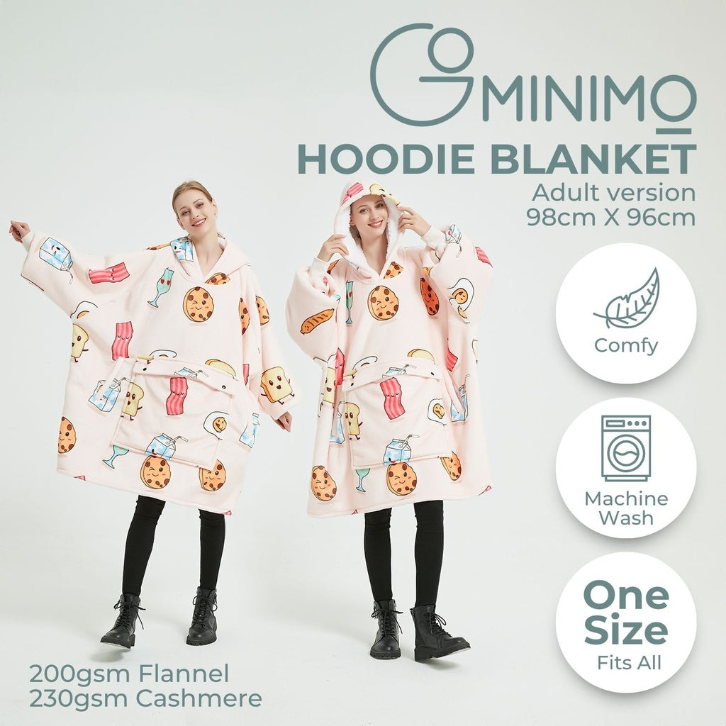 Comfy Double Layer Hoodie Blanket with Pockets - Gominimo