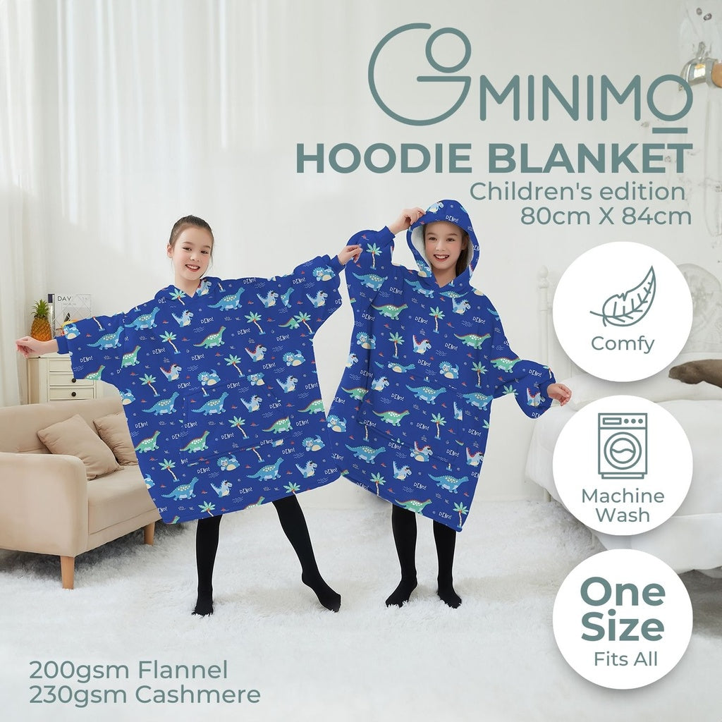 Comfy Dinosaur Kids Hoodie Blanket, Double Layers, Gominimo