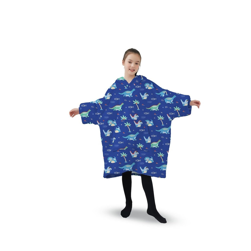 Comfy Dinosaur Kids Hoodie Blanket, Double Layers, Gominimo