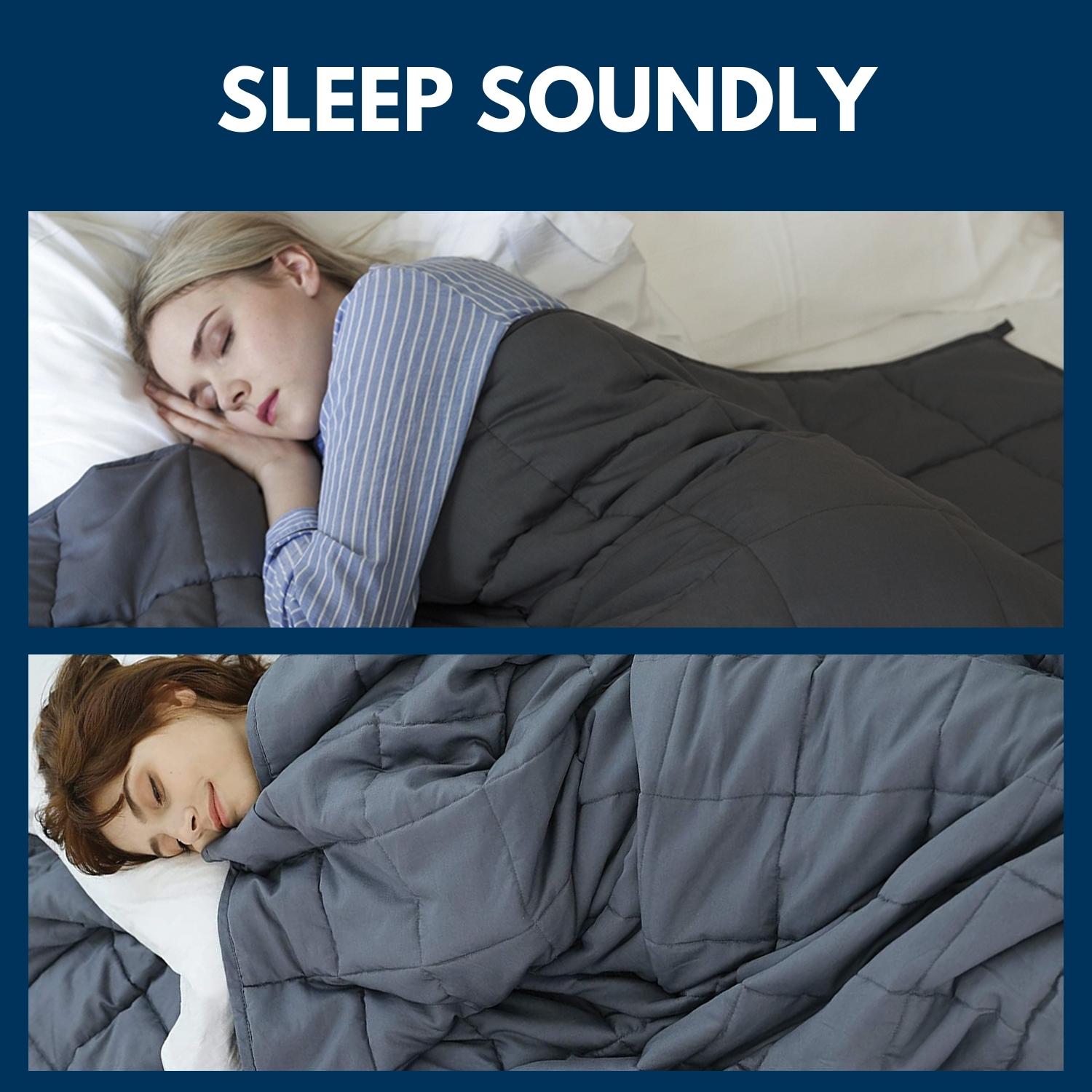 Navy Blue Weighted Blanket 7KG for Adults, 5 Layers