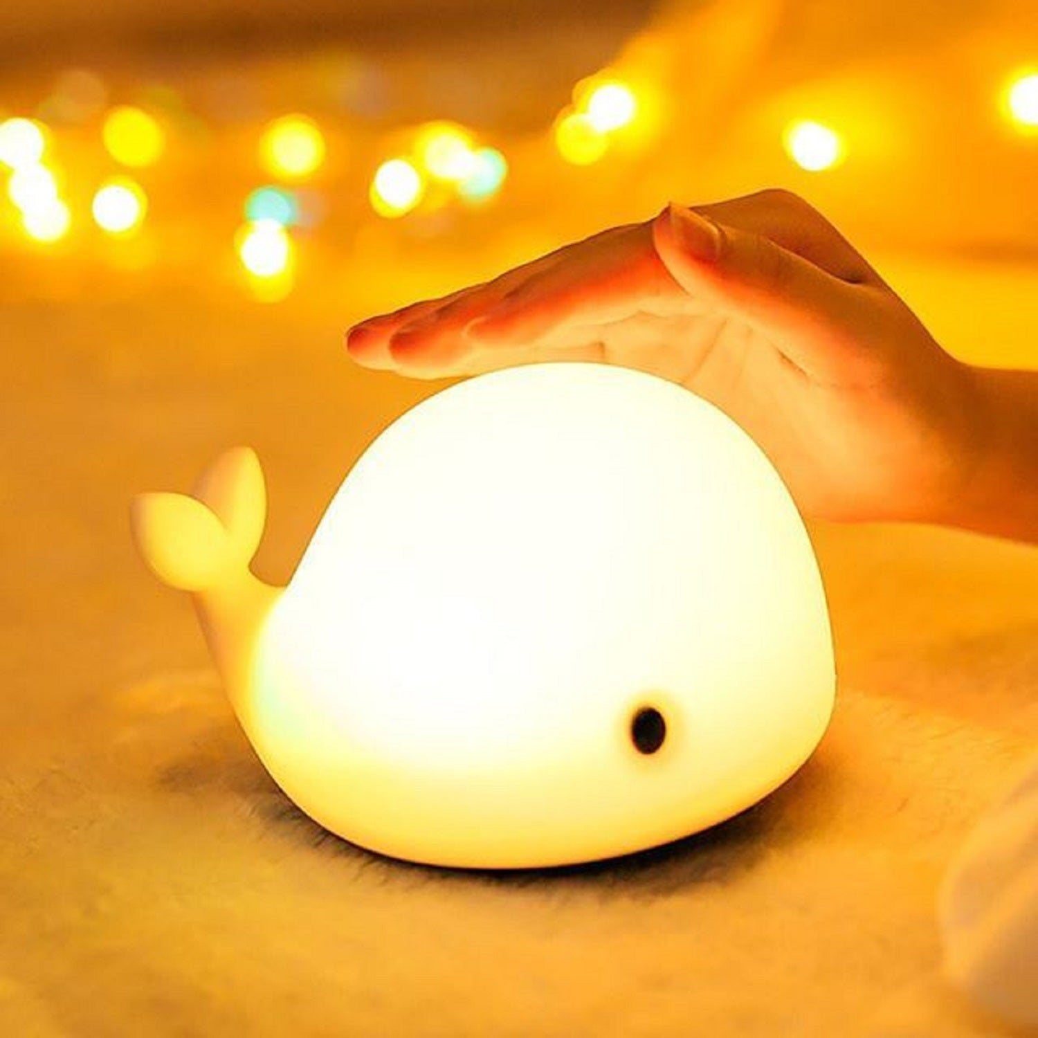 Colourful Touch Whale Night Lamp - Long Battery Life, GOMINIMO