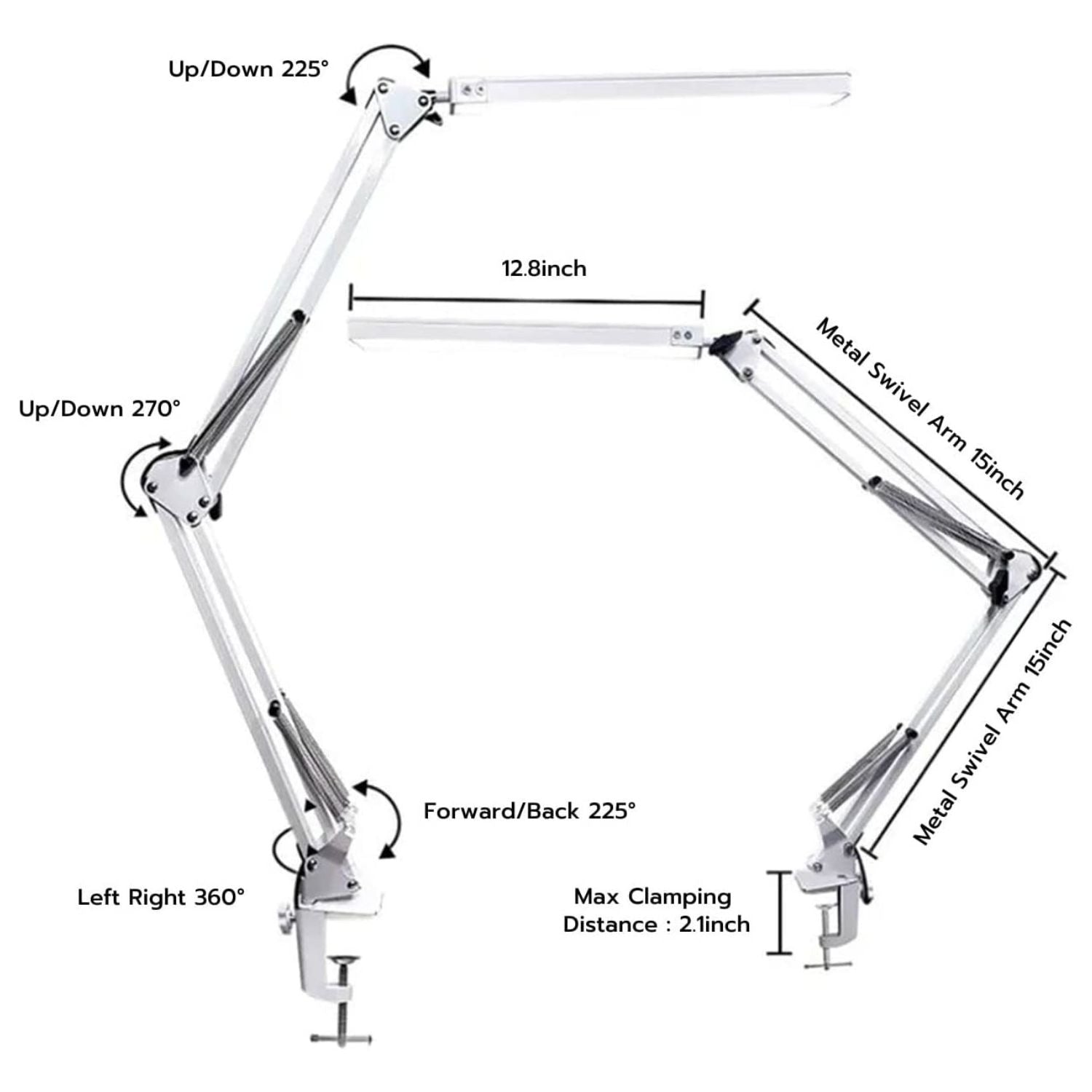 White LED Desk Lamp, 3 Color Modes, 10 Brightness Levels