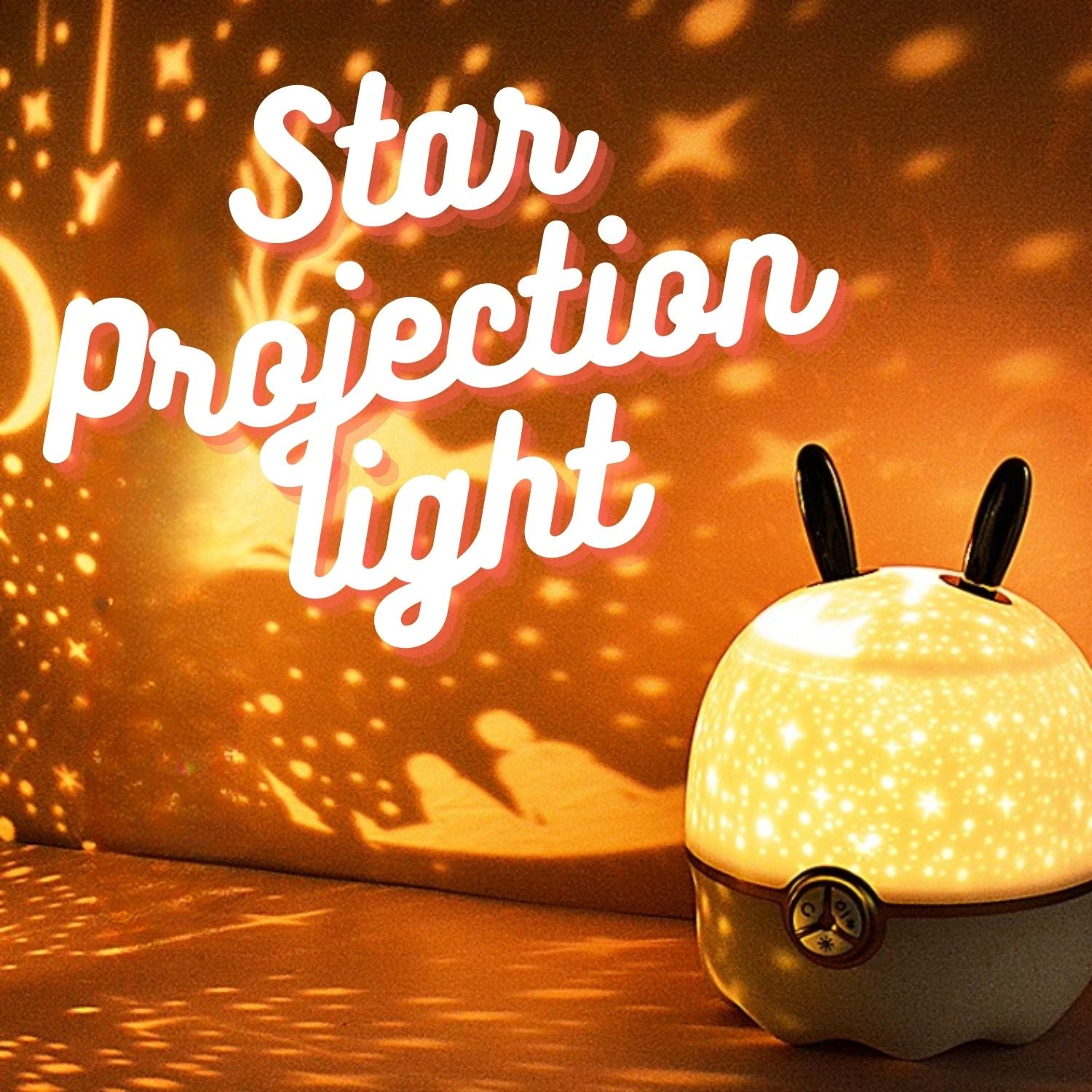 Multi-Function Bunny Light Projector Speaker, 12 Themes GOMINIMO