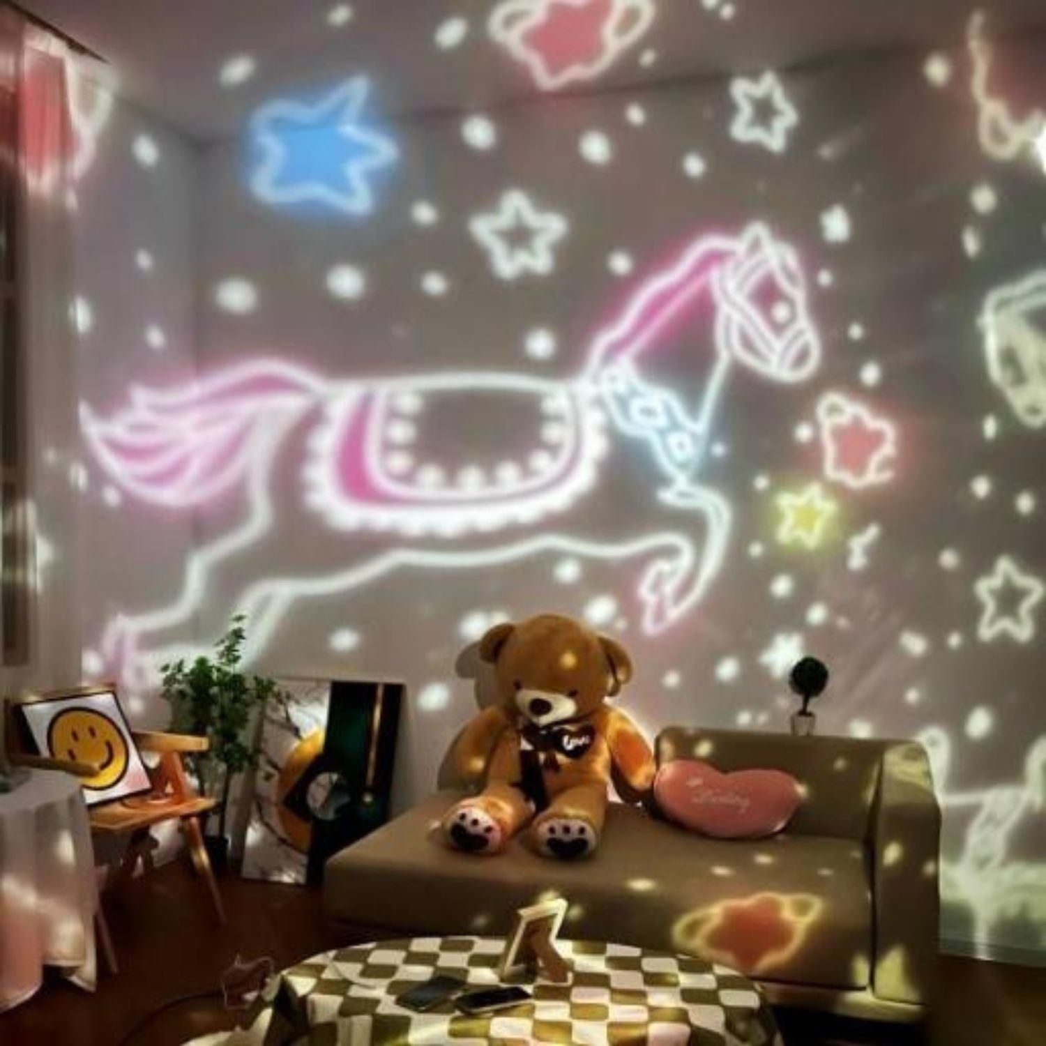 Multi-Function Bunny Light Projector Speaker, 12 Themes GOMINIMO