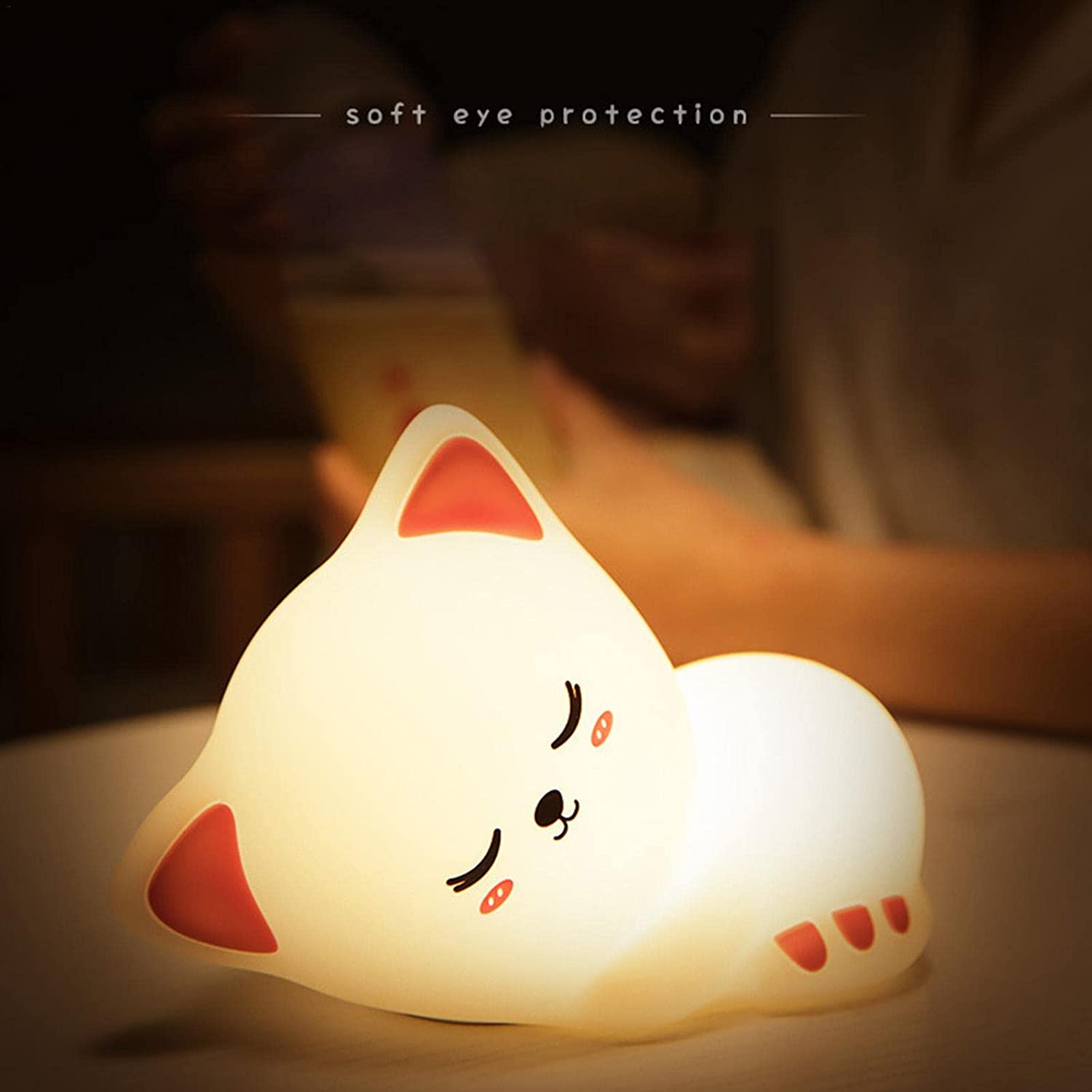 Colorful Cat Night Lamp with Remote, Timer, Long Battery – GOMINIMO