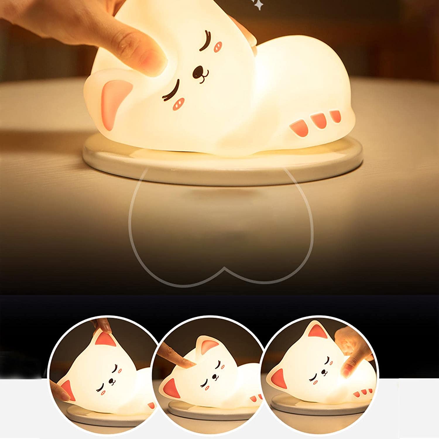 Colorful Cat Night Lamp with Remote, Timer, Long Battery – GOMINIMO