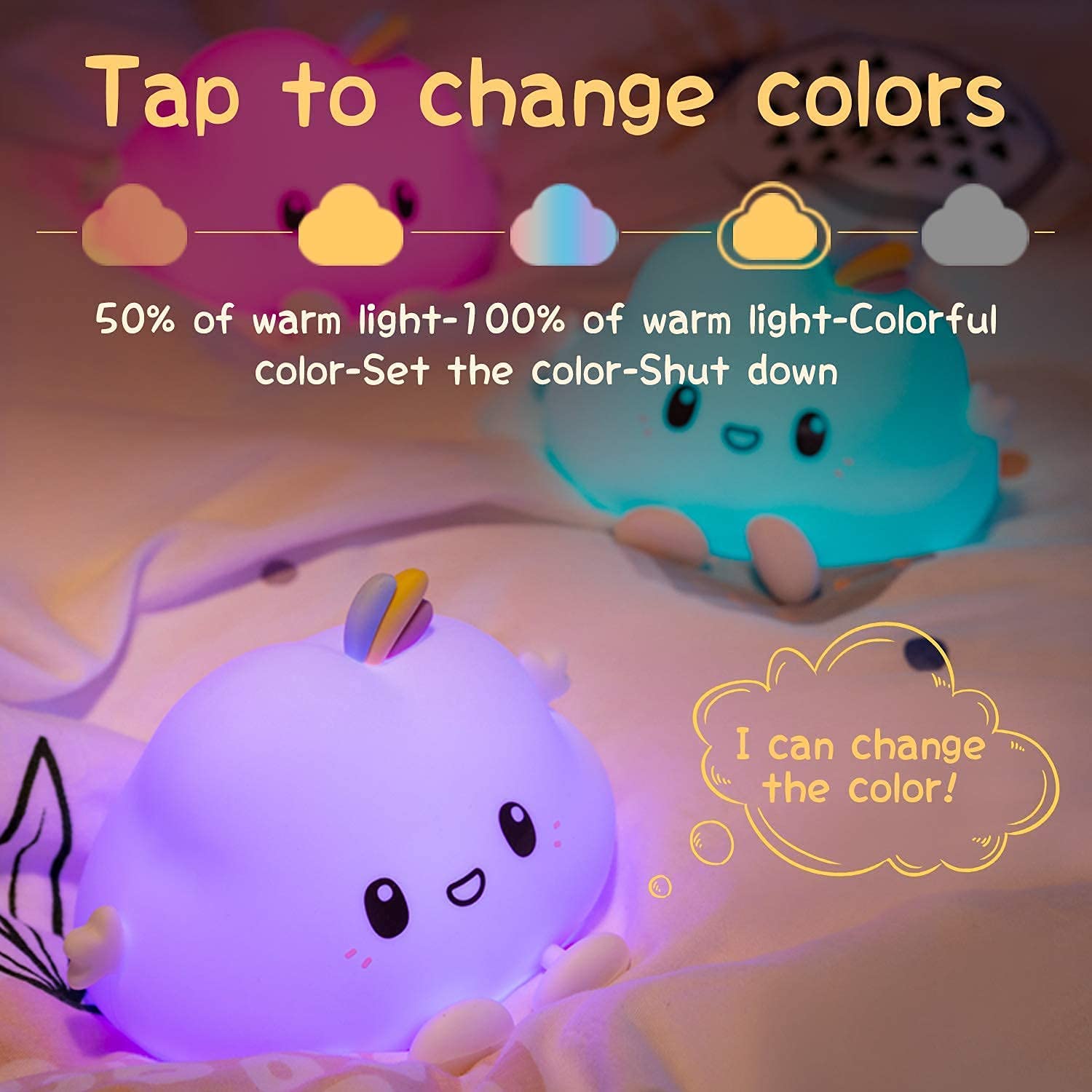 Colorful Cloud Night Lamp Timer, Remote Control - GOMINIMO