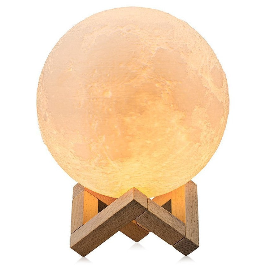 Color-Changing Moon Lamp 12cm, 3D Printed, USB, Gominimo