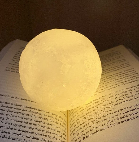 3D Printed Multi-Color Moon Lamp, Dimmable, Rechargeable