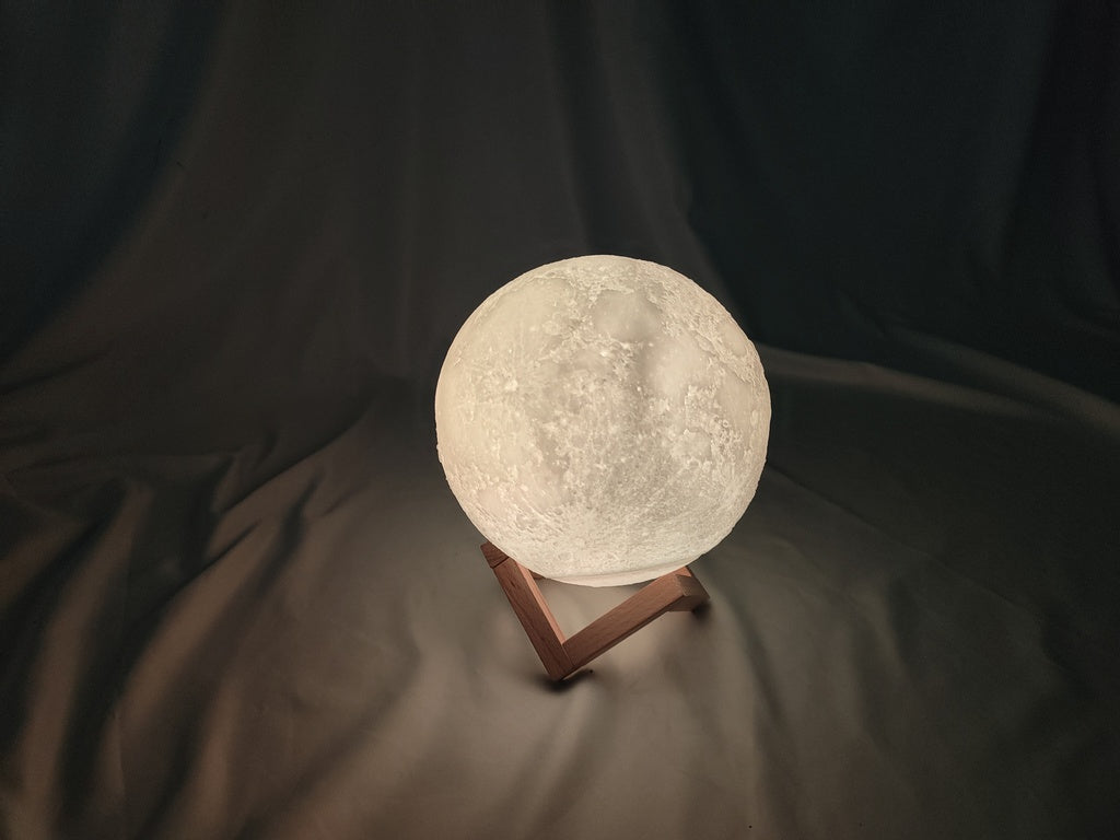 3D Printed Multi-Color Moon Lamp, Dimmable, Rechargeable