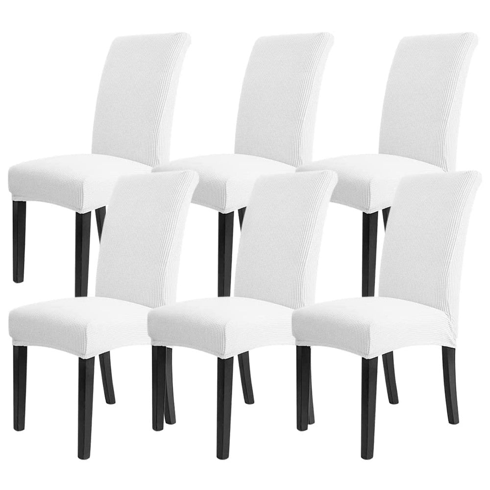 GOMINIMO 6pcs Dining Chair Slipcovers/ Protective Covers (White)