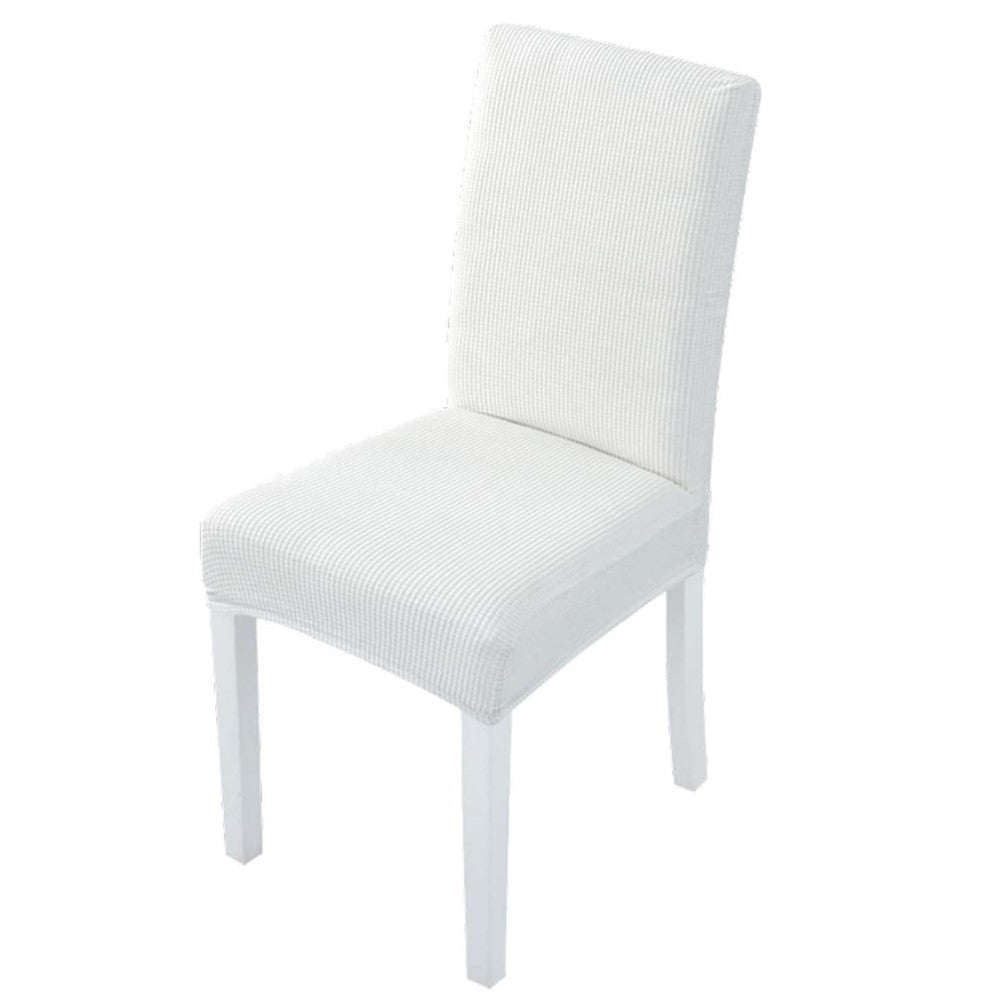 Stretchable & Durable White Dining Chair Slipcovers, 6pcs - Gominimo