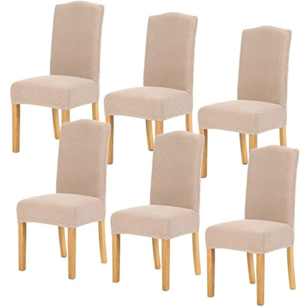 GOMINIMO 6pcs Dining Chair Slipcovers/ Protective Covers (Ivory)