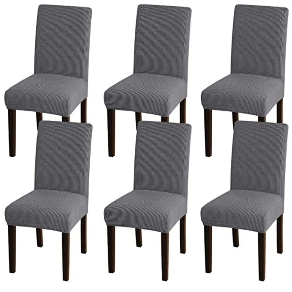 GOMINIMO 6pcs Dining Chair Slipcovers/ Protective Covers (Silver Grey)