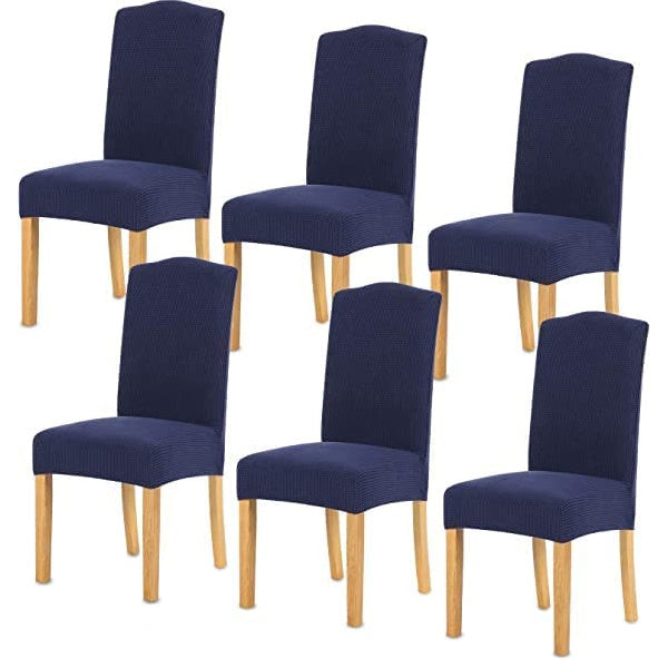 GOMINIMO 6pcs Dining Chair Slipcovers/ Protective Covers (Navy Blue)