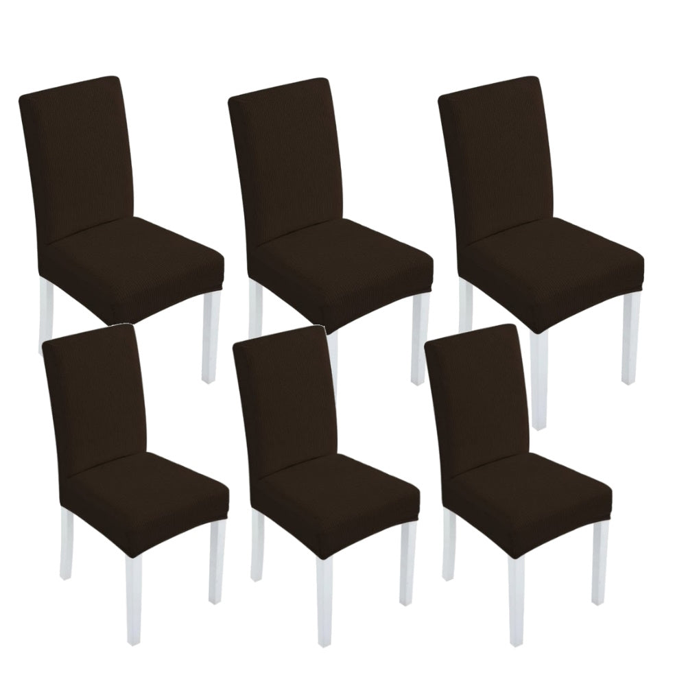 GOMINIMO 6pcs Dining Chair Slipcovers/ Protective Covers (Dark Brown)