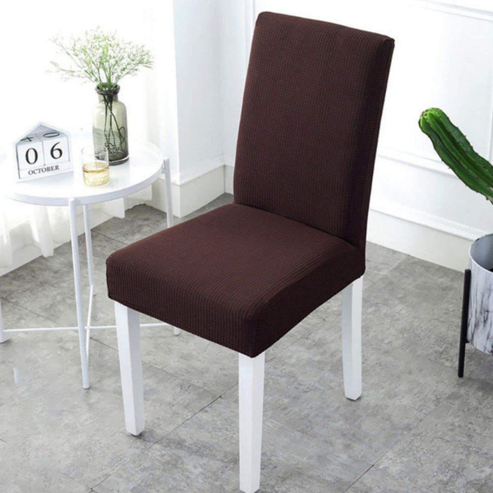 Stretchable Dark Brown Dining Chair Slipcovers Set of 6 Gominimo