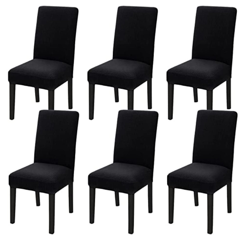 GOMINIMO 6pcs Dining Chair Slipcovers/ Protective Covers (Black)