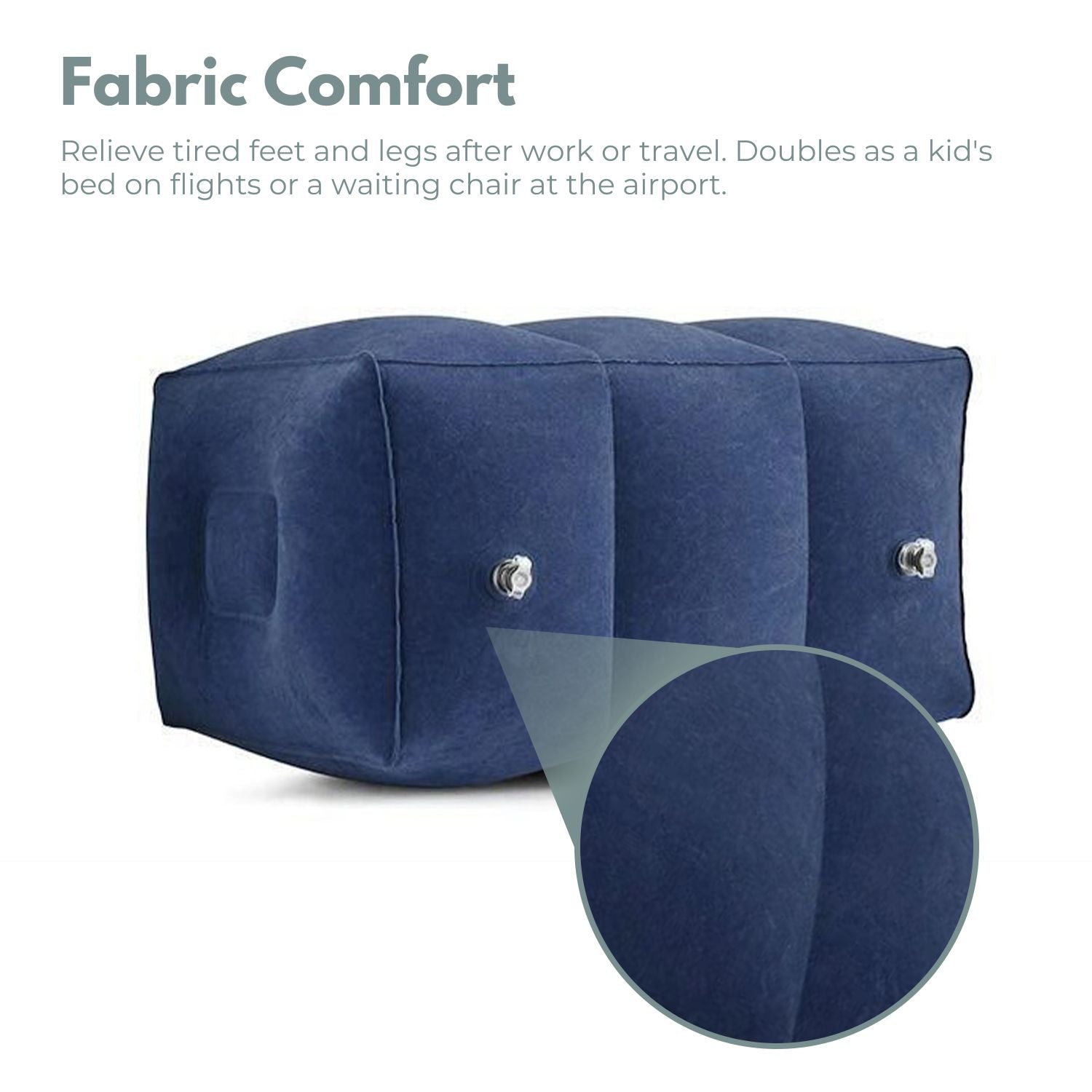 Adjustable PVC Inflatable Travel Foot Rest Pillow with Pump GOMINIMO