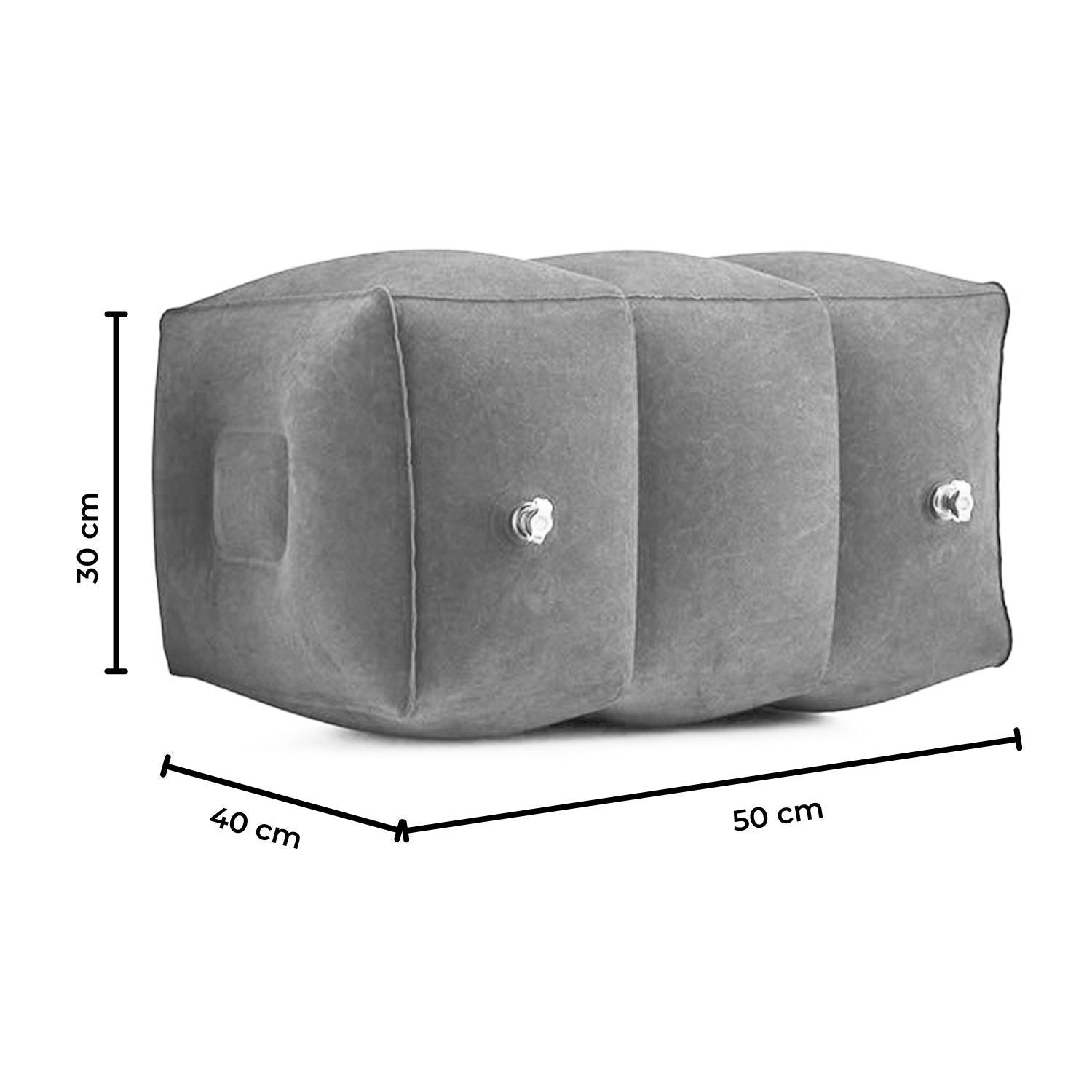 Adjustable Height Inflatable Travel Foot Rest Pillow - Grey | GOMINIMO