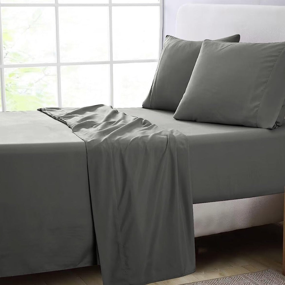 Ultra Soft 1000 TC Microfiber Bed Sheet Set, Grey - GOMINIMO