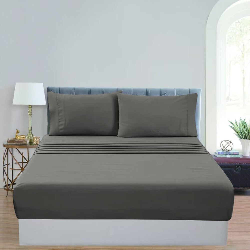 Ultra Soft 1000 TC Microfiber Bed Sheet Set, Grey - GOMINIMO