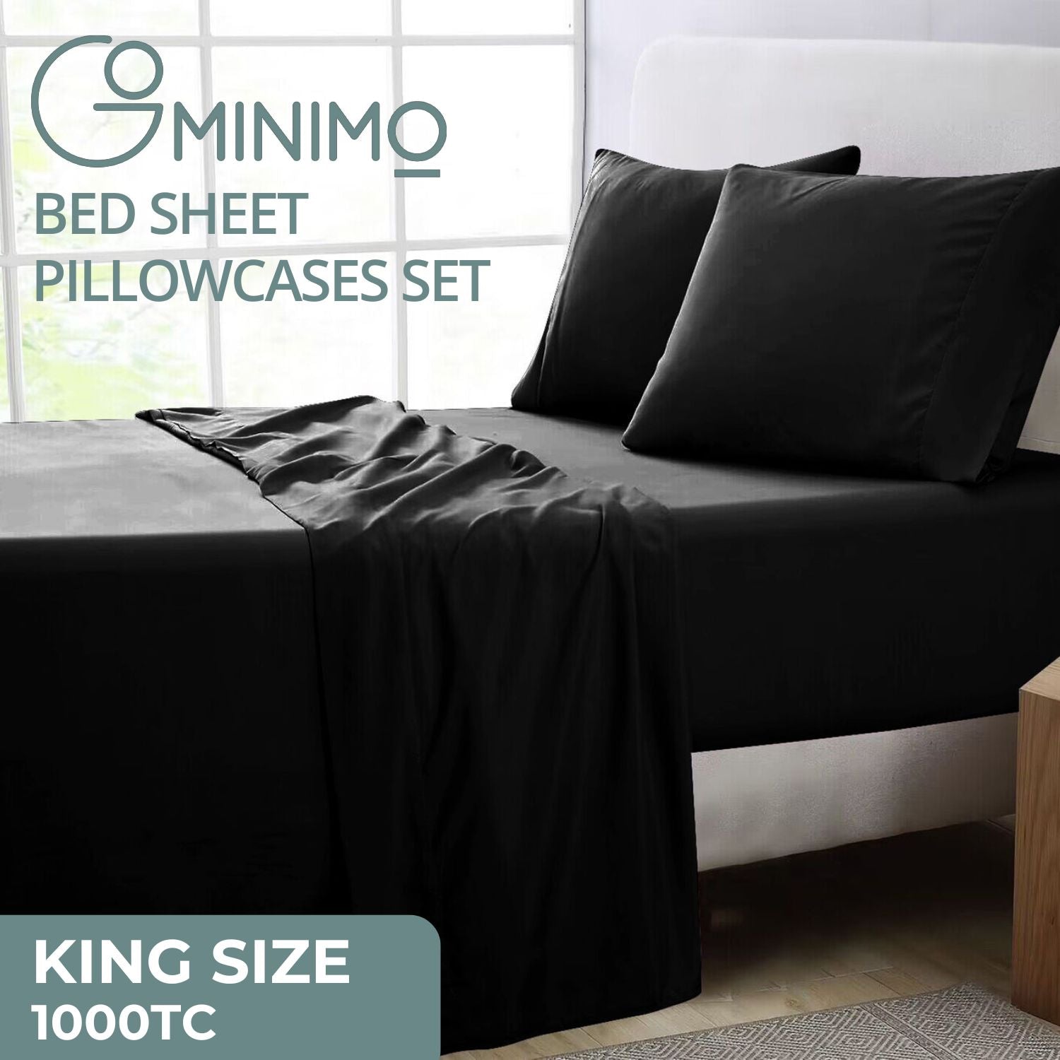 Ultra Soft Hypoallergenic 1000 TC Bed Sheet Set - King, GOMINIMO