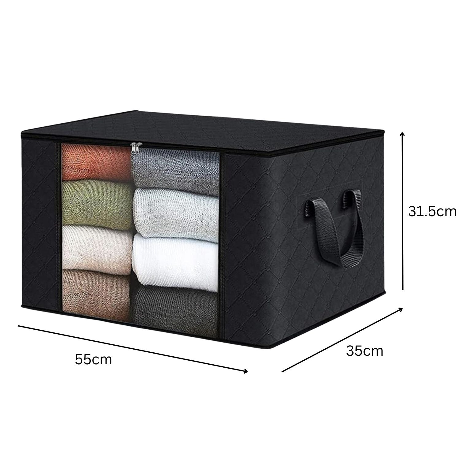 Clear Visibility 90L Clothes Storage Bags, 6 Pack - Gominimo