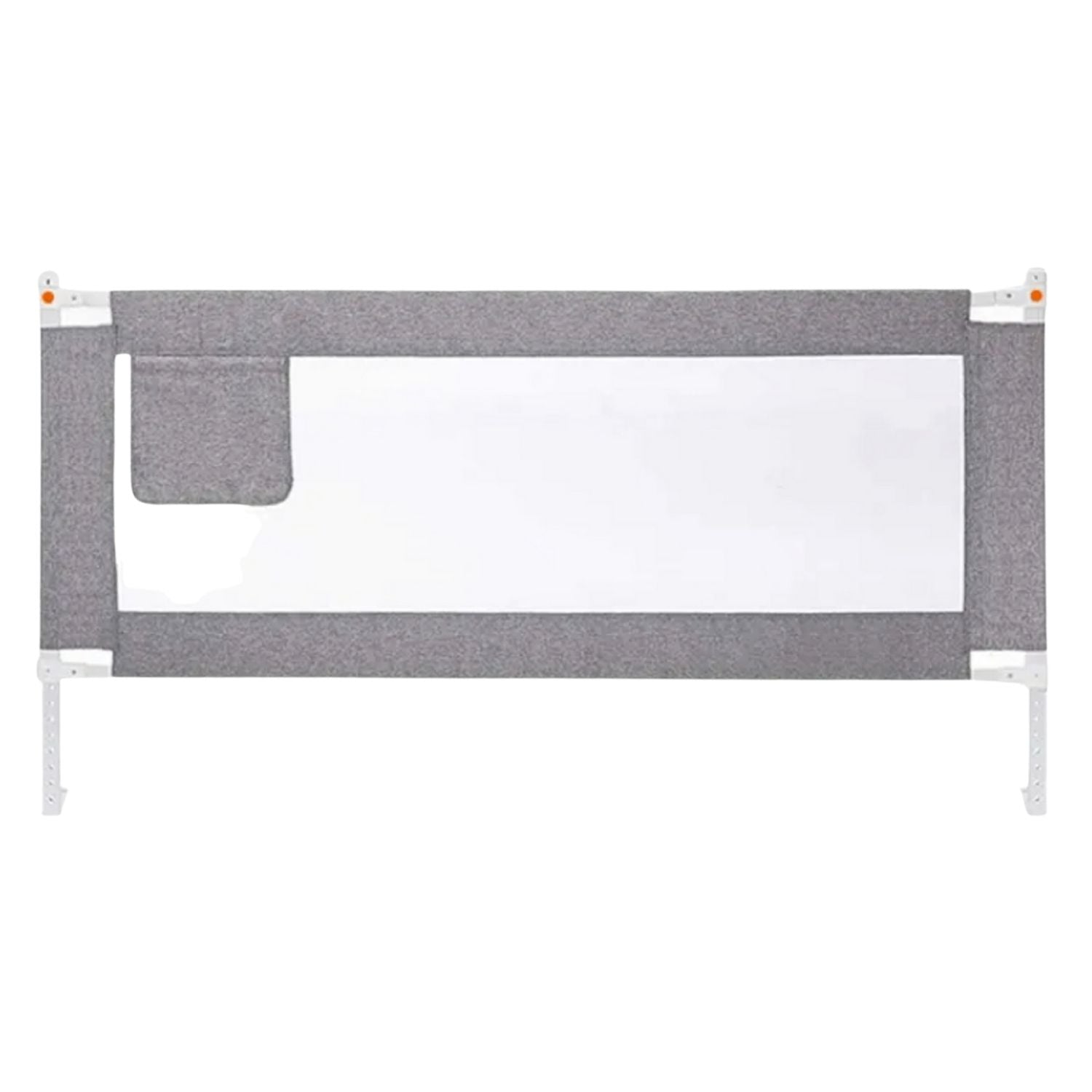 Adjustable Height Kids Bed Rail, Mesh, Pocket, Grey, GOMINIMO